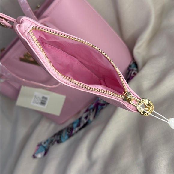 Valentino Orlandi Italian Pink Women's Handbag With Wristlet - Picture 10 of 15